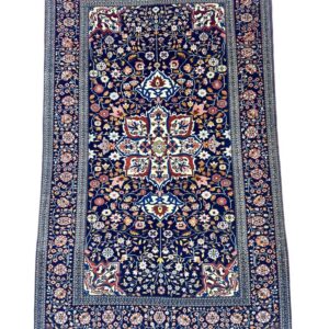 Kashan antique rug red traditional design
