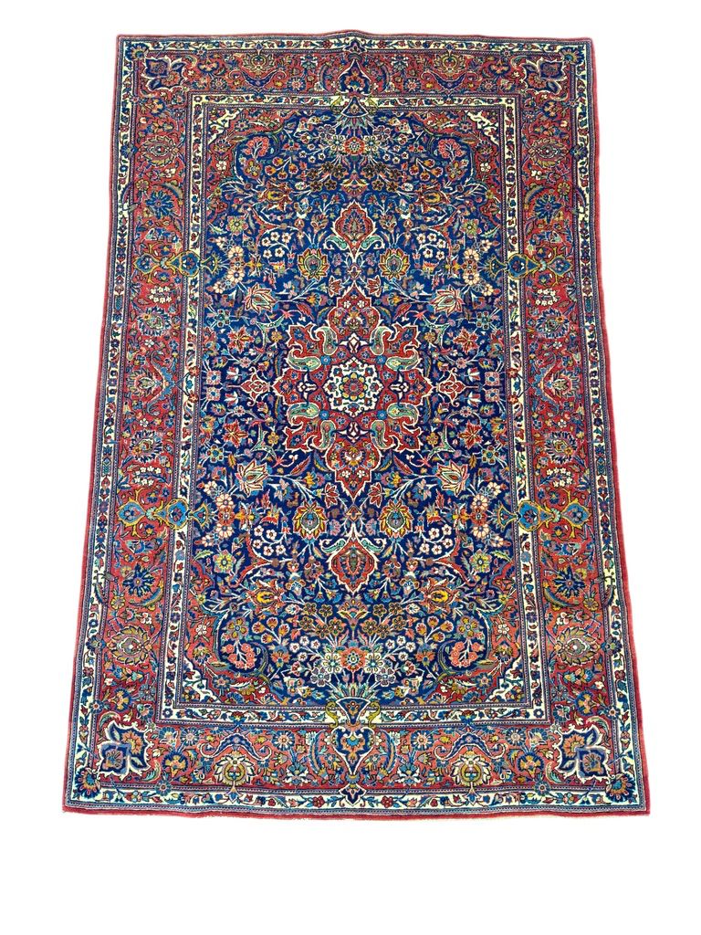 Kashan Persian carpet red traditional floral design