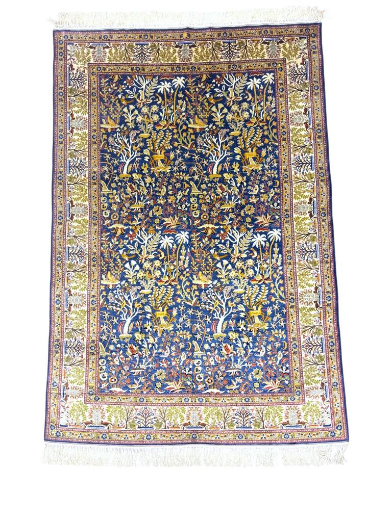 Nain silk carpet fine traditional design