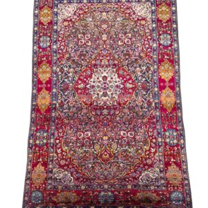 Isfahan silk carpet fine traditional design