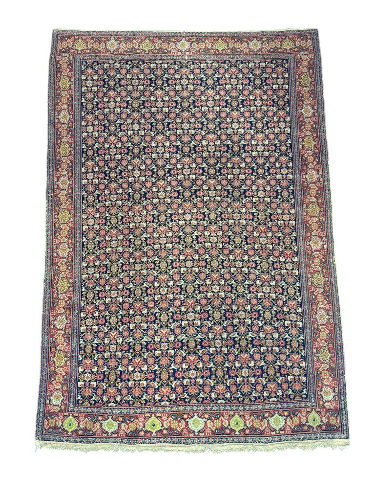 Senneh antique rug traditional vintage design