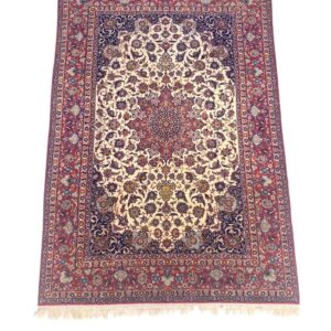 Isfahan Persian carpet cream floral design