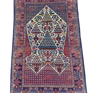 Kashan antique rug maroon traditional design